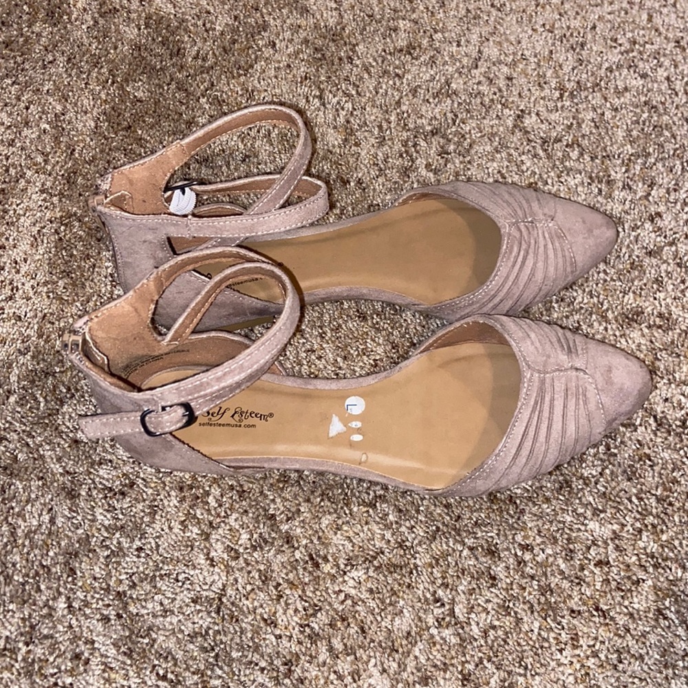 Self esteem ankle wrap around flats